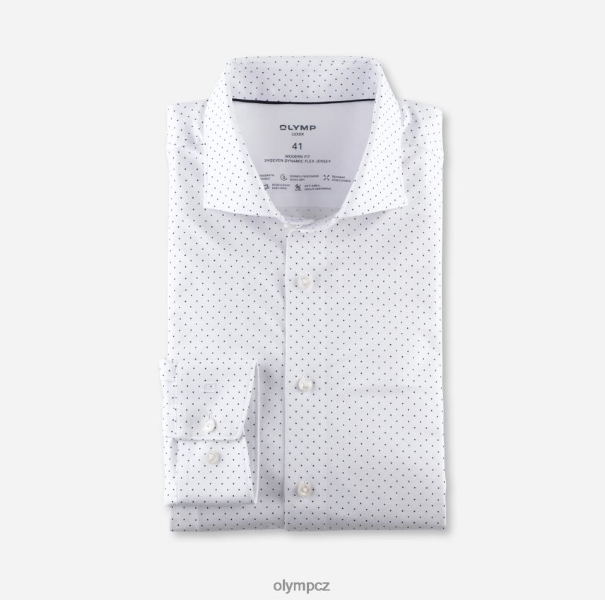 oblečení OLYMP luxor 24/seven modern fit, business košile, extra krátký rukáv, kent, bílá PN44461470