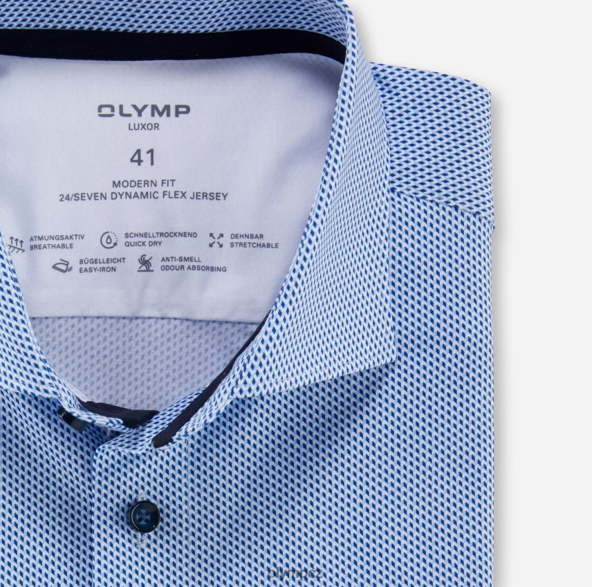 oblečení OLYMP luxor 24/seven modern fit, business košile, extra krátký rukáv, kent, bleu PN44461471