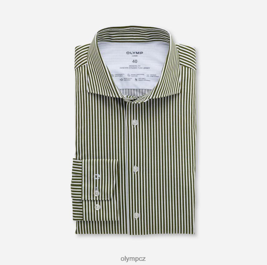 oblečení OLYMP luxor 24/seven modern fit, business košile, kent, olive PN44461319