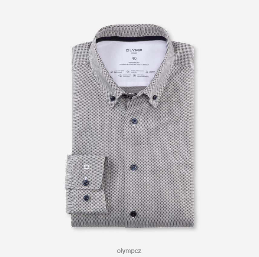oblečení OLYMP luxor 24/seven modern fit, business košile, zapínací, olivová PN44461027