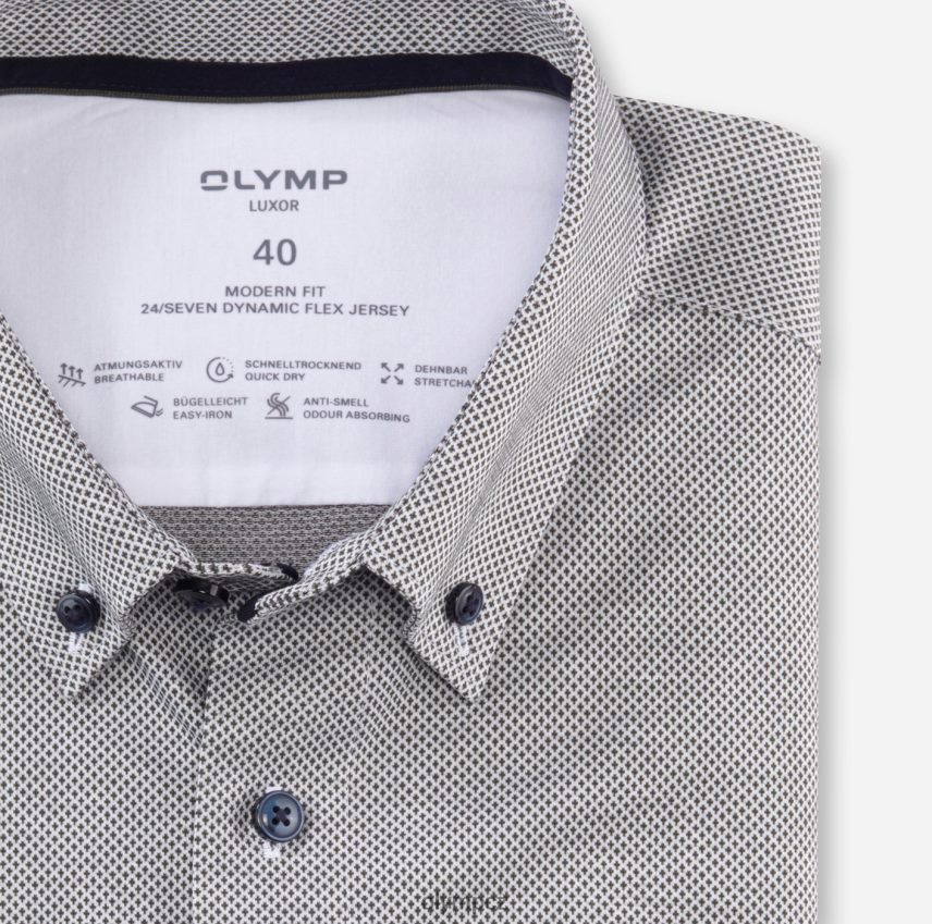oblečení OLYMP luxor 24/seven modern fit, business košile, zapínací, olivová PN44461027