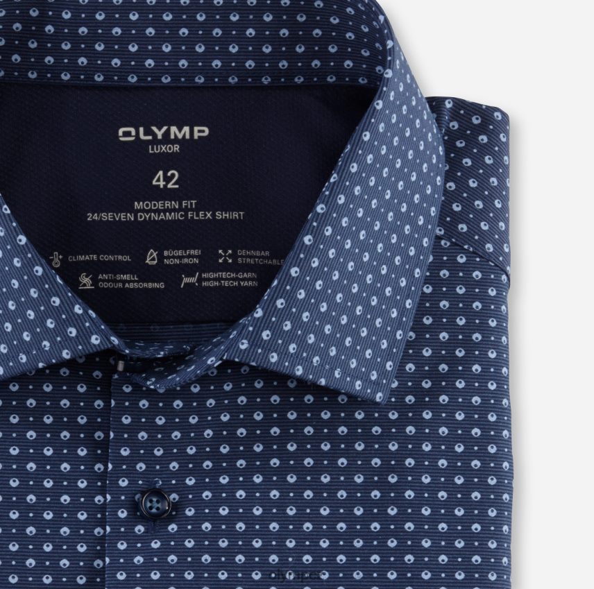 oblečení OLYMP luxor 24/seven modern fit, business shirt, global kent, marine PN44461129