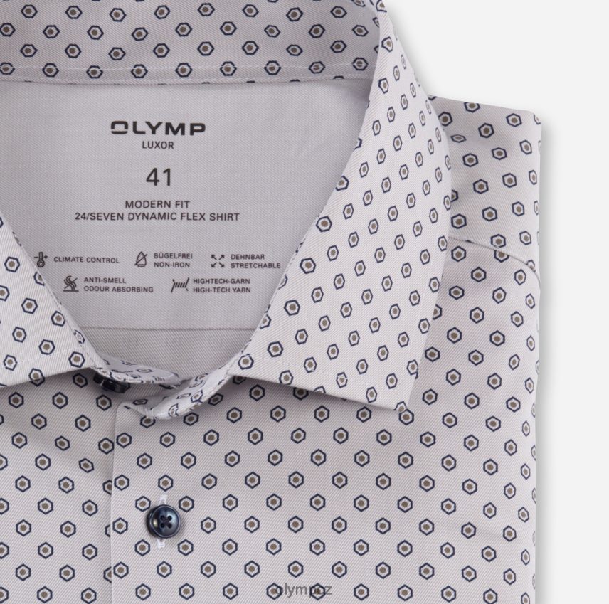 oblečení OLYMP luxor 24/seven modern fit, business shirt, global kent, taupe PN44461076