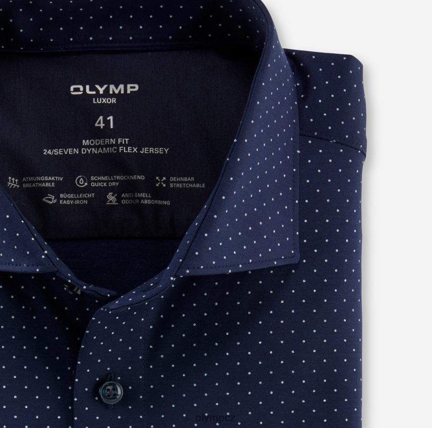 oblečení OLYMP luxor 24/seven modern fit, business shirt, kent, marine PN44461260