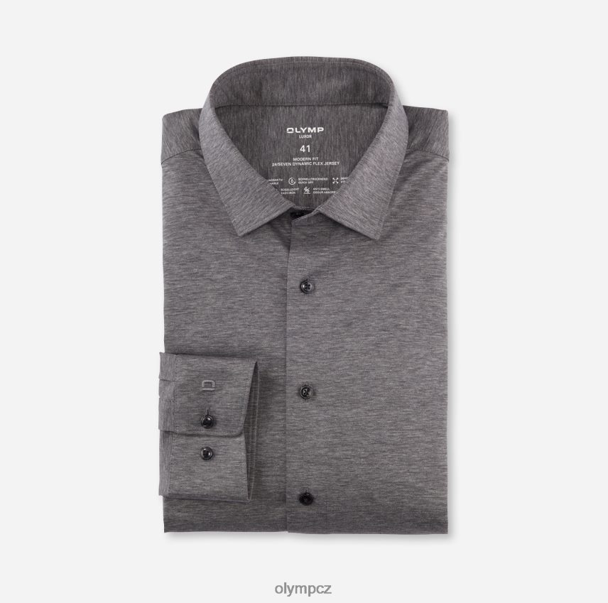 oblečení OLYMP luxor 24/seven modern fit, business triko, dlouhý rukáv extra dlouhý, nový kent, antracit PN44461404