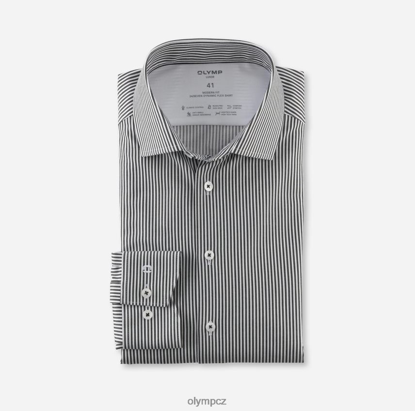 oblečení OLYMP luxor 24/seven modern fit, business triko, global kent, černá PN4446921