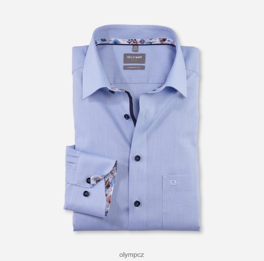 oblečení OLYMP luxor comfort fit, business triko, dlouhý rukáv extra dlouhý, nový kent, bleu PN44461699