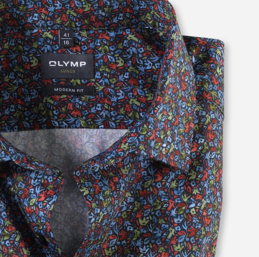 oblečení OLYMP luxor modern fit, business triko, dlouhý rukáv extra dlouhý, global kent, červená PN44461434