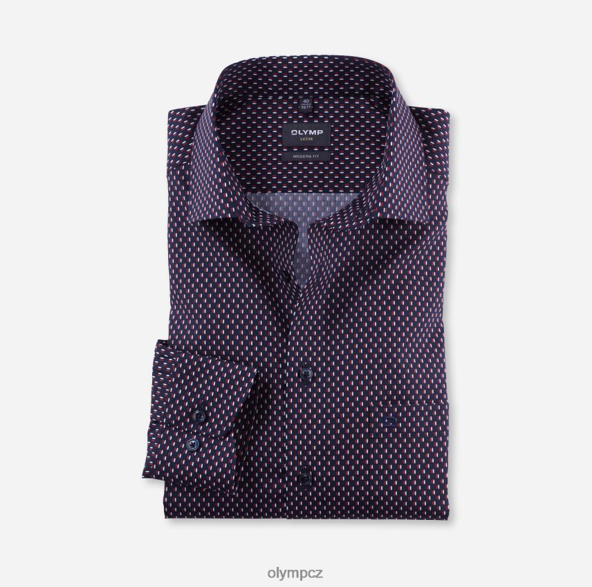 oblečení OLYMP luxor moderní střih, obchodní košile, globální kent, červená PN44461021