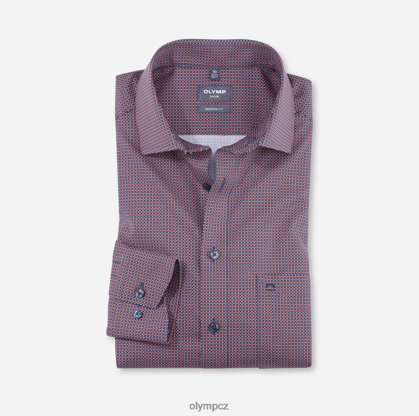 oblečení OLYMP luxor moderní střih, obchodní košile, globální kent, červená PN44461230