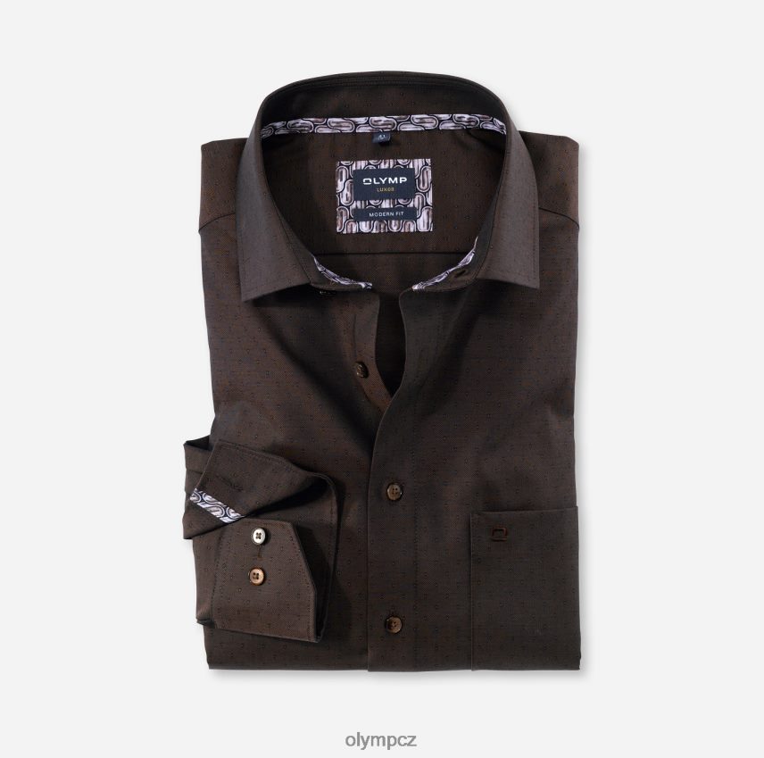 oblečení OLYMP luxor moderní střih, obchodní košile, globální kent, hnědá PN44461362