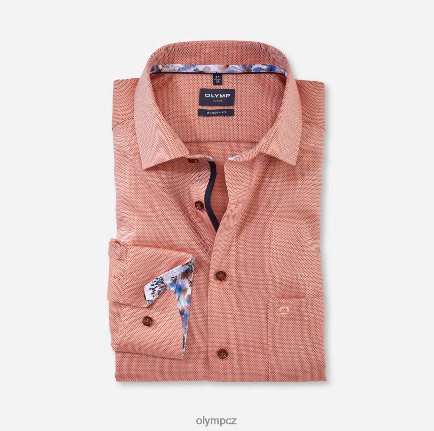oblečení OLYMP luxor moderní střih, obchodní košile, globální kent, oranžová PN44461297