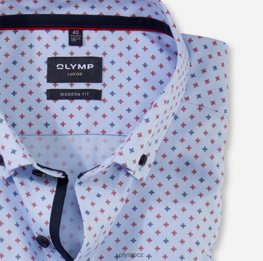 oblečení OLYMP luxor moderní střih, obchodní košile, zapínání na knoflíky, červená PN44461278