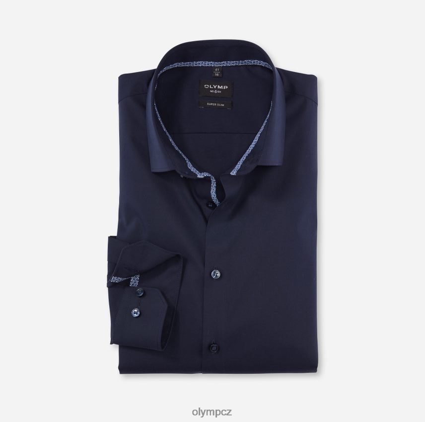 oblečení OLYMP Ne. šest super slim, obchodní košile, moderní kent, kobalt PN4446248