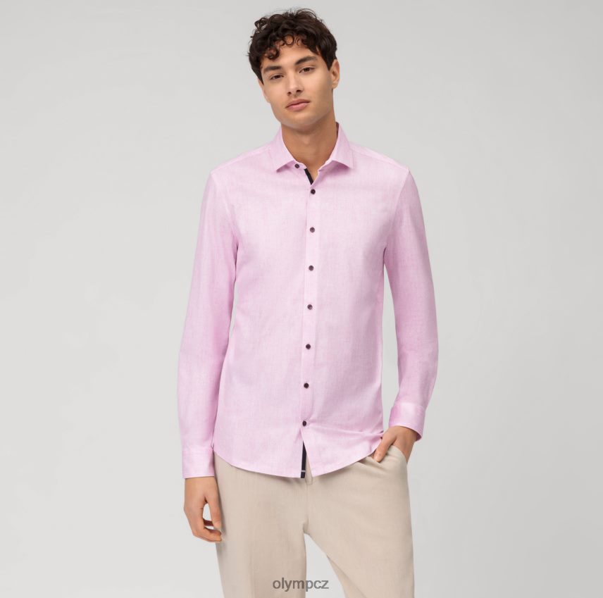 oblečení OLYMP Ne. six 24/sedm super slim, business košile, moderní kent, růžová PN4446224
