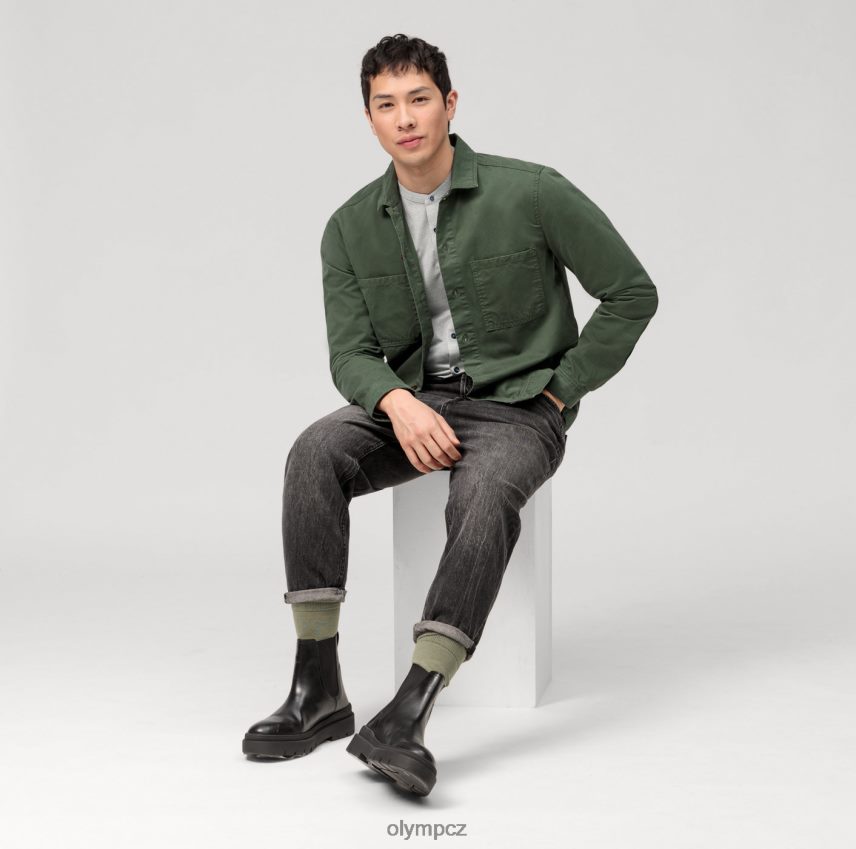 oblečení OLYMP Ne. six 24/sedm super slim, business košile, stojáček, olivová PN444658