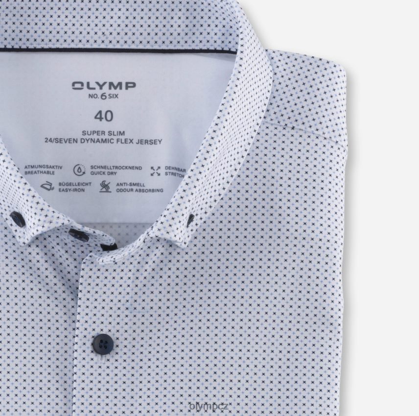 oblečení OLYMP Ne. six 24/sedm super slim, business košile, zapínací, bleu PN444689