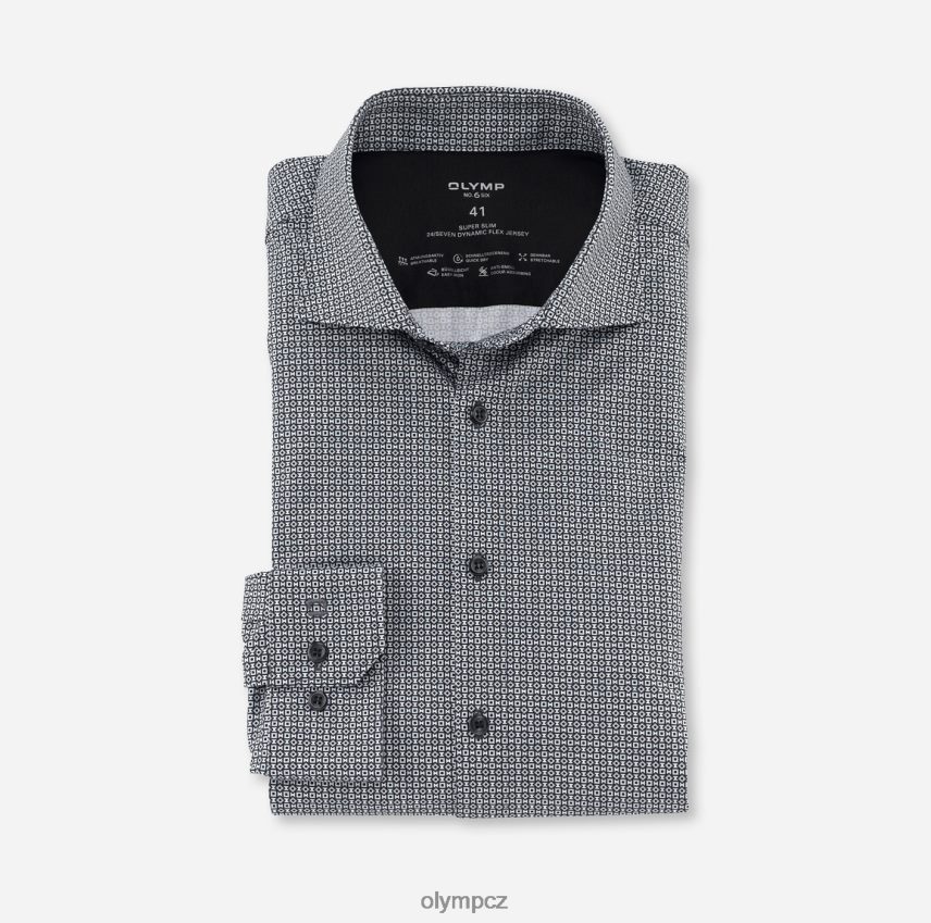 oblečení OLYMP Ne. six 24/sedm super slim, business shirt, kent, black PN444614