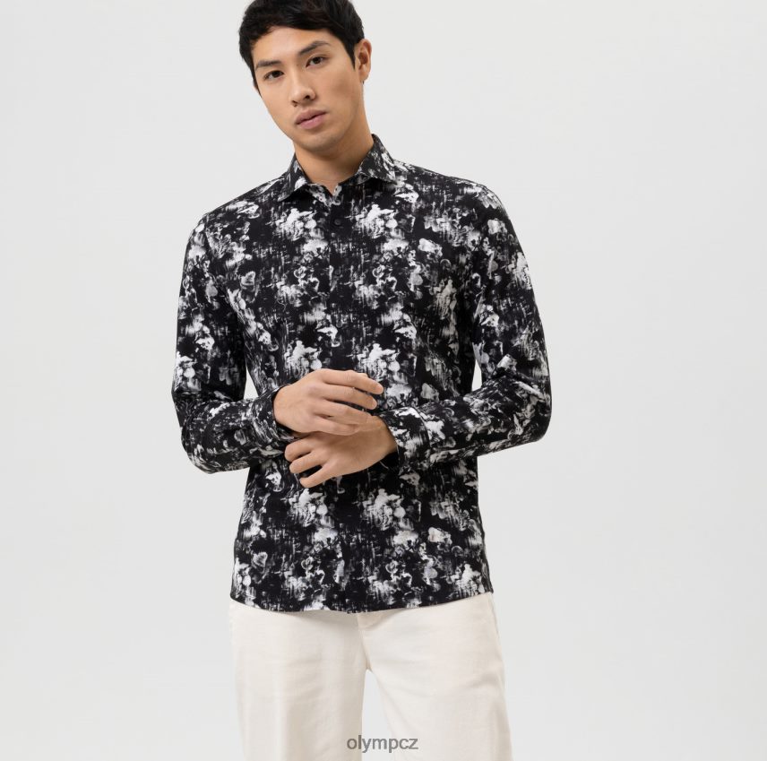 oblečení OLYMP Ne. six 24/sedm super slim, business shirt, kent, black PN4446171