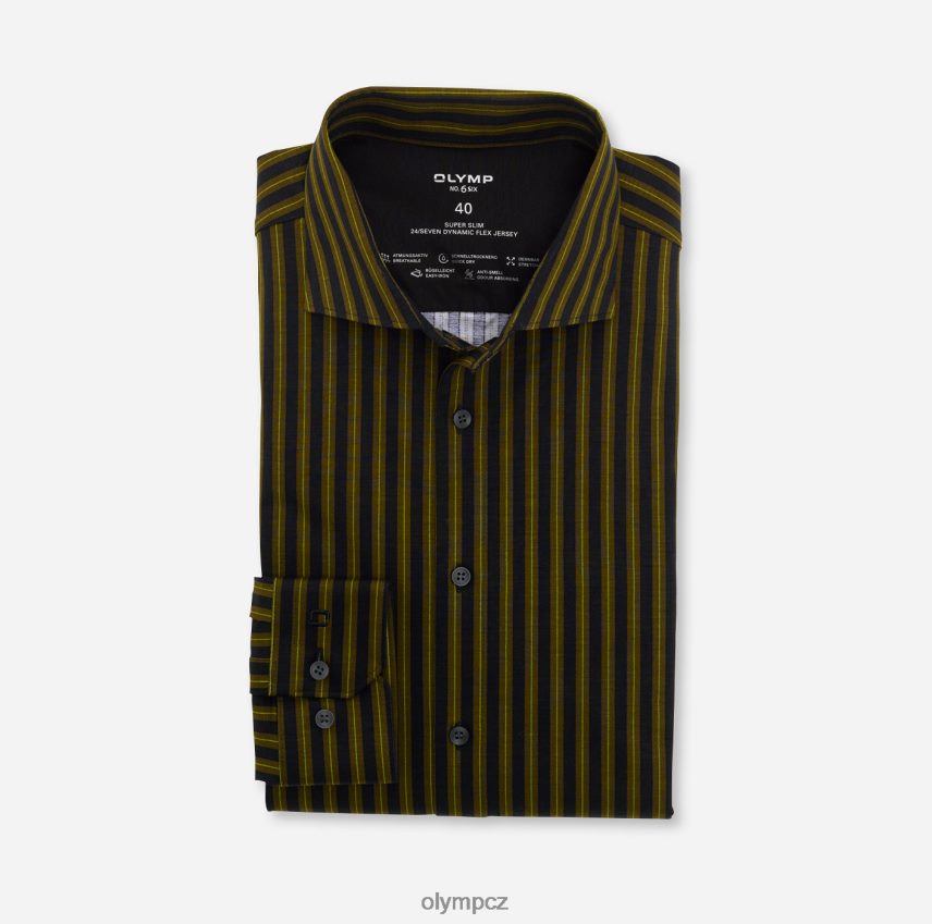 oblečení OLYMP Ne. six 24/sedm super slim, business shirt, kent, olive PN4446206