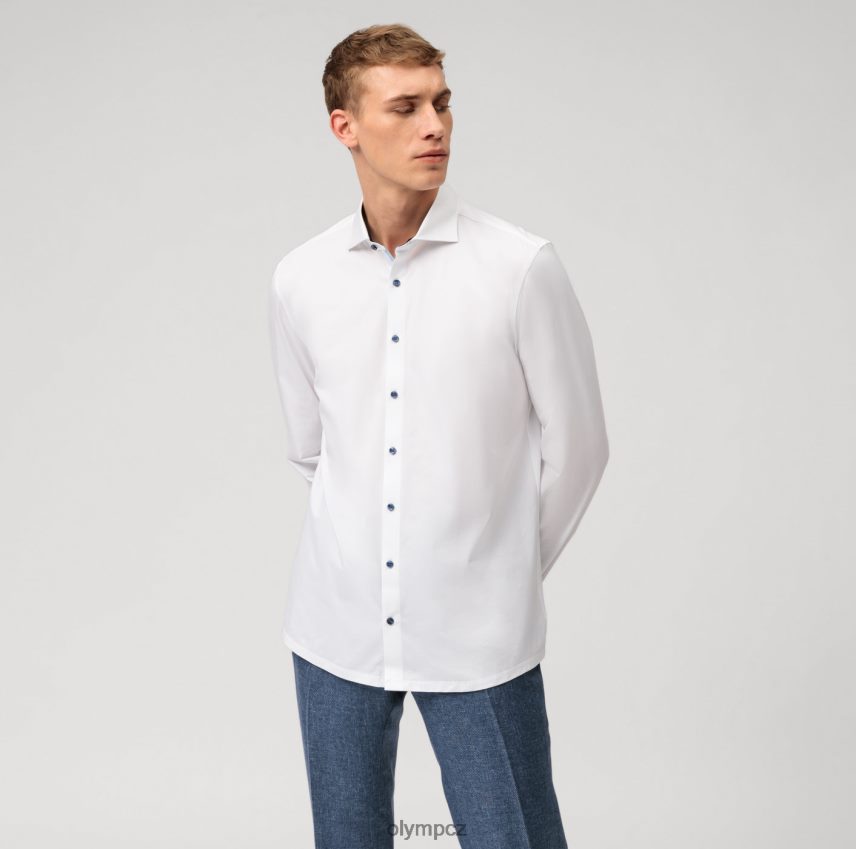 oblečení OLYMP Ne. six 24/sedm super slim, business shirt, kent, white PN4446225