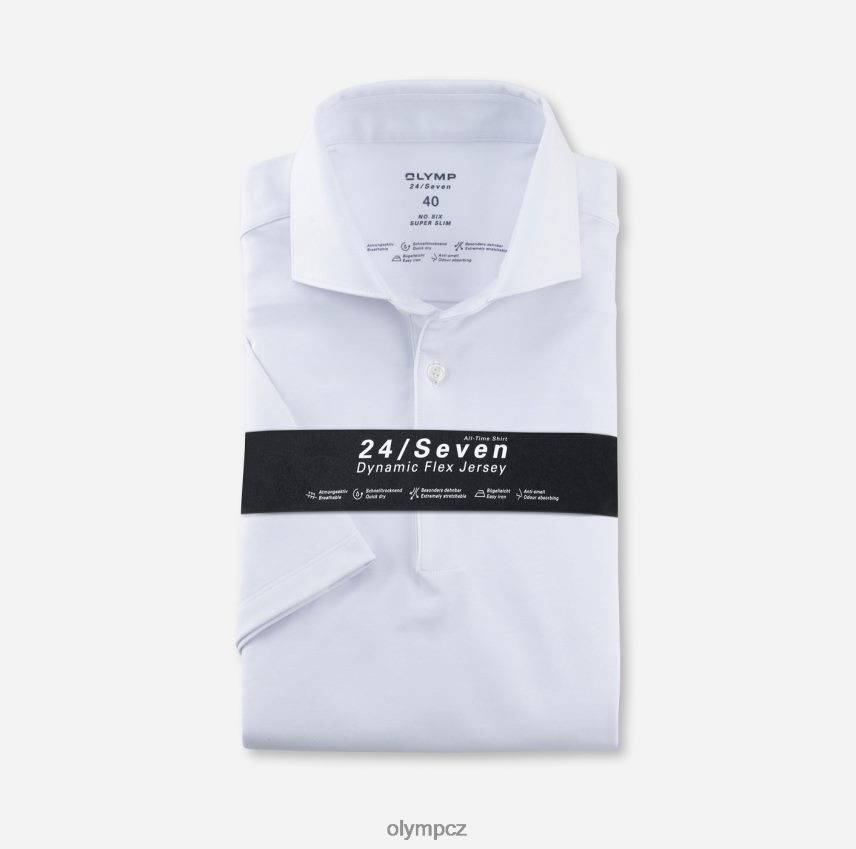 oblečení OLYMP Ne. six 24/sedm super slim, business shirt, kent, white PN4446261