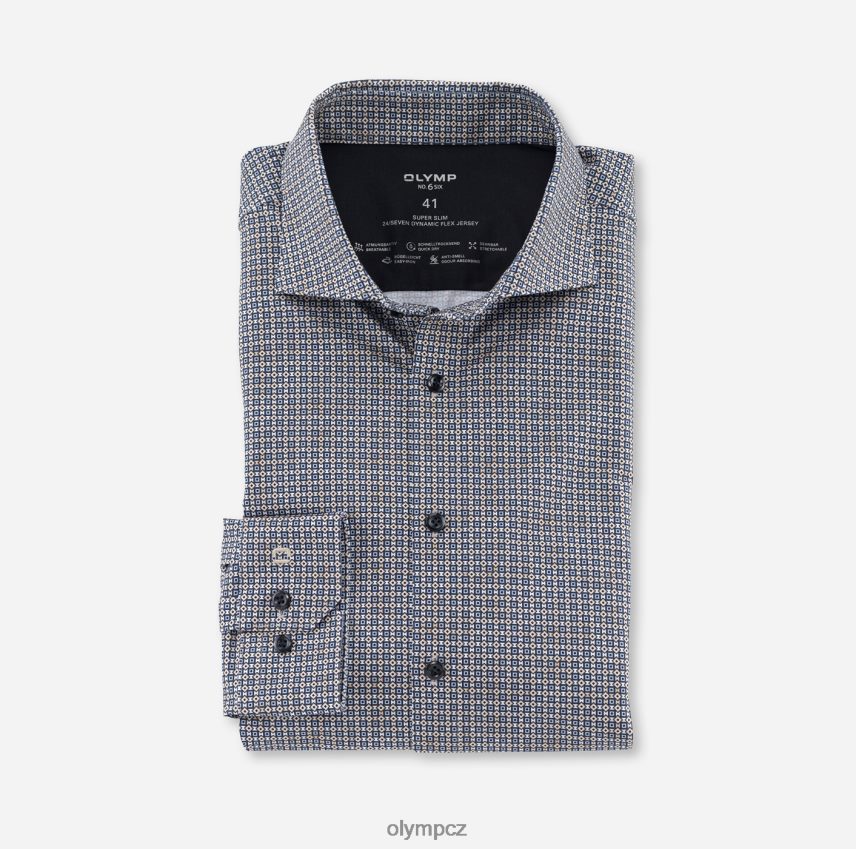 oblečení OLYMP Ne. six 24/sedm super slim, business triko, kent, natural PN4446155