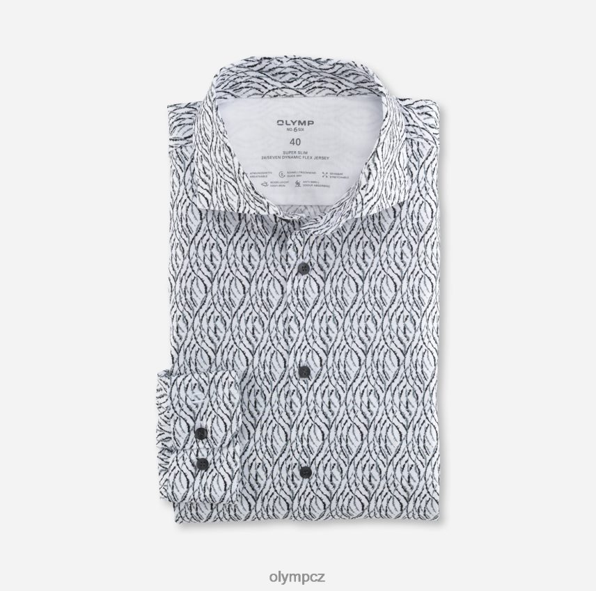 oblečení OLYMP Ne. six 24/sedm super slim, business triko, kent, stříbrně šedá PN4446240