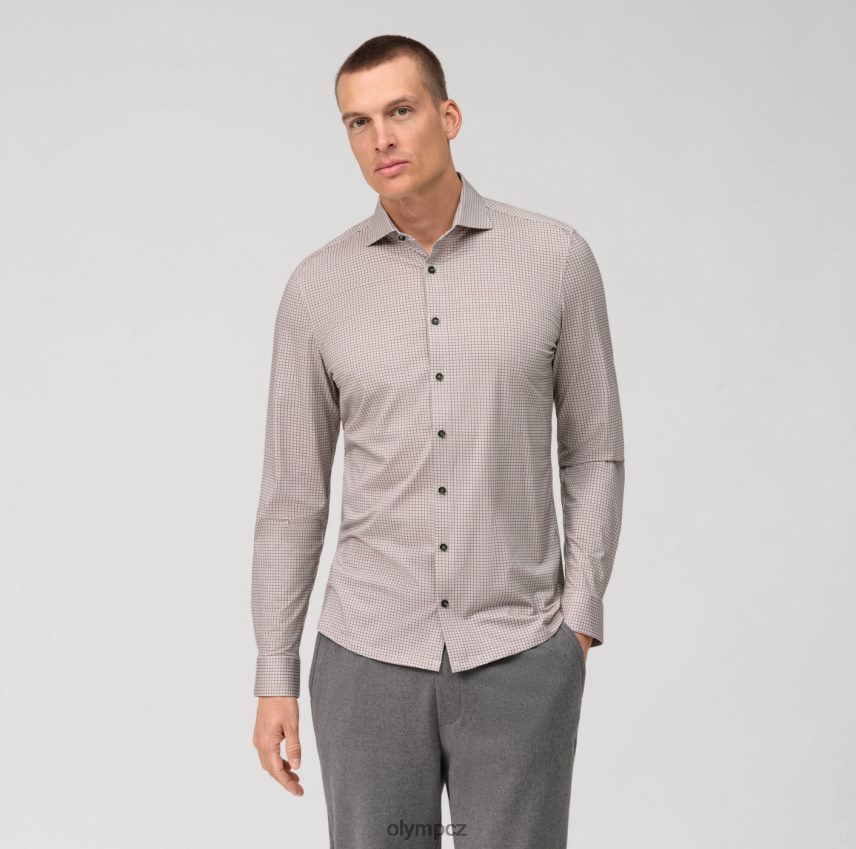 oblečení OLYMP Ne. six 24/sedm super slim, business triko, kent, tmavě červená PN4446116