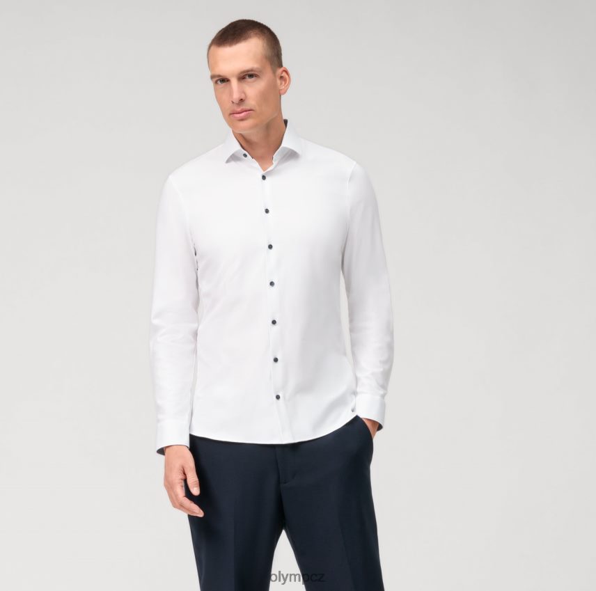 oblečení OLYMP Ne. six 24/sedm super slim, business triko, moderní kent, bílá PN4446104