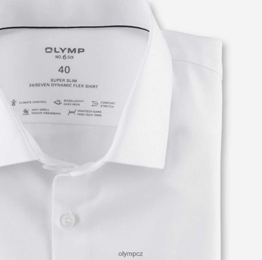 oblečení OLYMP Ne. six 24/sedm super slim, business triko, moderní kent, bílá PN4446126