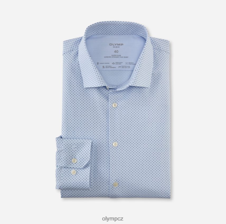 oblečení OLYMP Ne. six 24/sedm super slim, business triko, moderní kent, bleu PN4446275