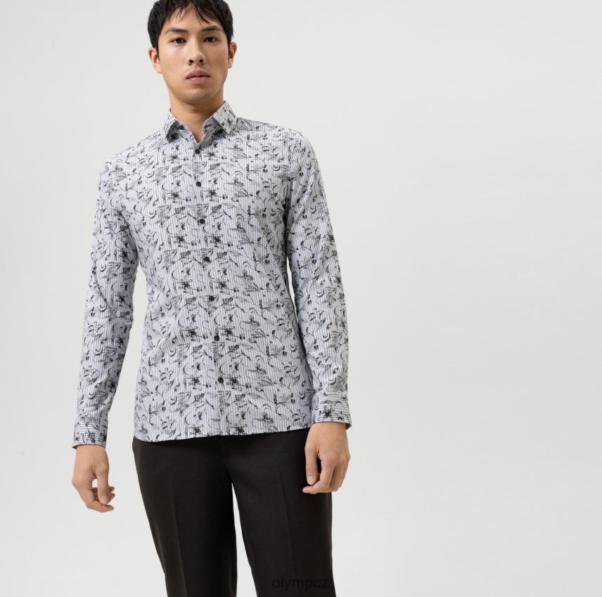 oblečení OLYMP Ne. six 24/sedm super slim, business triko, moderní kent, černá PN4446213