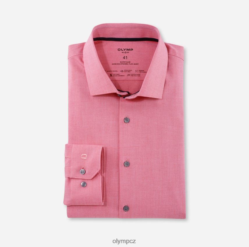oblečení OLYMP Ne. six 24/sedm super slim, business triko, moderní kent, červená PN4446235