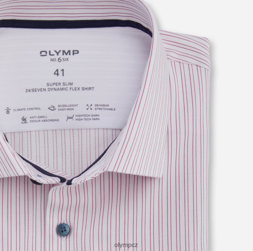 oblečení OLYMP Ne. six 24/sedm super slim, business triko, moderní kent, fuchsie PN4446182