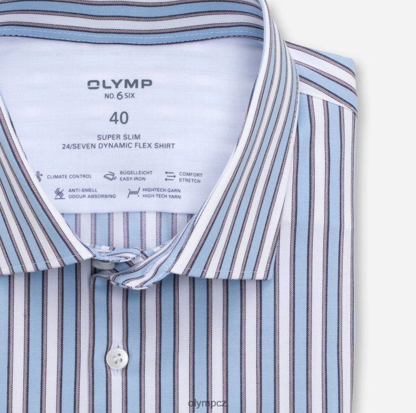 oblečení OLYMP Ne. six 24/sedm super slim, business triko, moderní kent, hnědá PN4446197