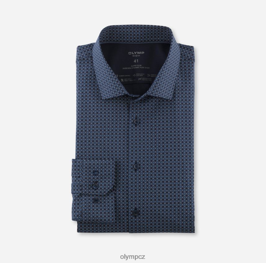 oblečení OLYMP Ne. six 24/sedm super slim, business triko, moderní kent, marine PN444664