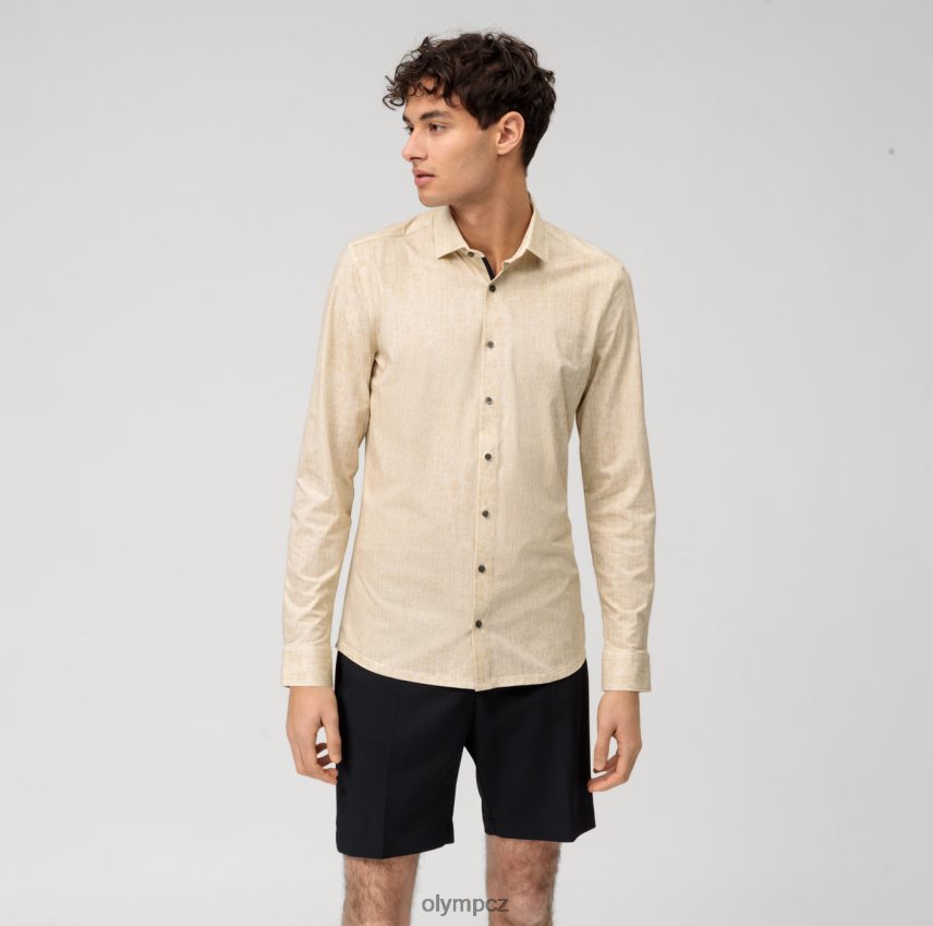 oblečení OLYMP Ne. six 24/sedm super slim, business triko, moderní kent, mosaz PN4446149