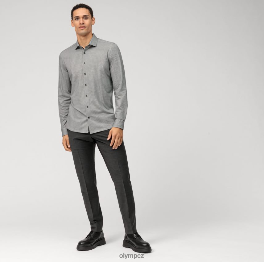 oblečení OLYMP Ne. six 24/sedm super slim, business triko, moderní kent, olivové PN4446129