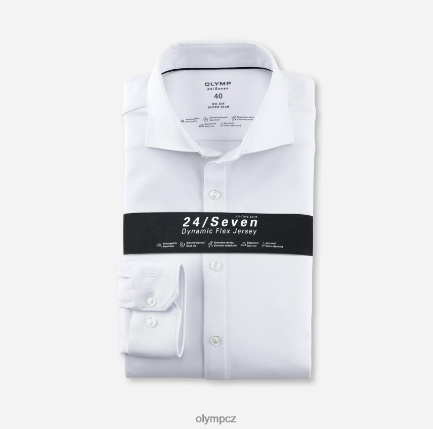 oblečení OLYMP Ne. six 24/seven super slim, business triko, dlouhý rukáv extra dlouhý, kent, bílá PN4446335