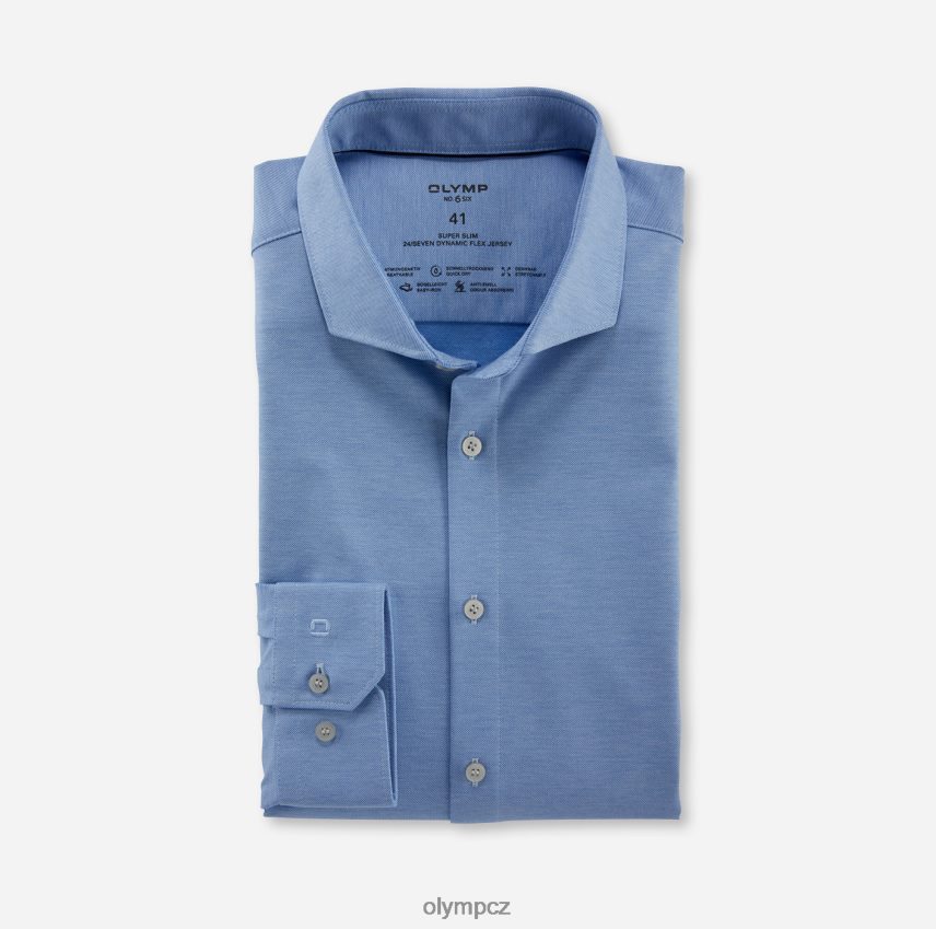 oblečení OLYMP Ne. six 24/seven super slim, business triko, dlouhý rukáv extra dlouhý, výstřih, modrá PN4446318