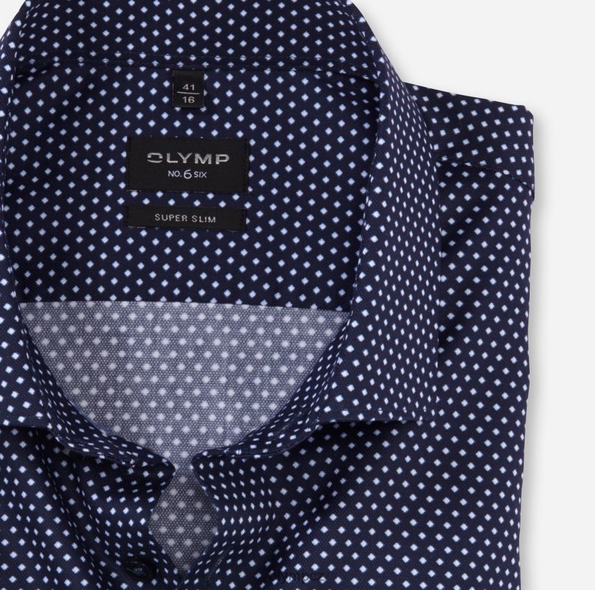 oblečení OLYMP Ne. six super slim, business triko, extra dlouhý rukáv, moderní kent, marine PN4446303