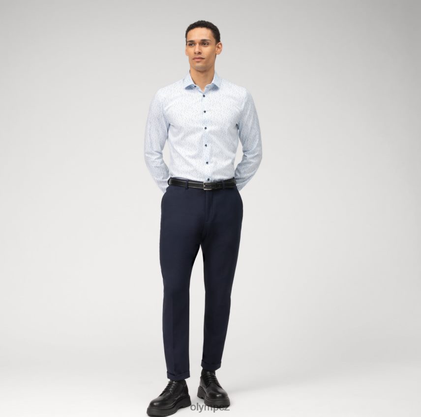 oblečení OLYMP Ne. six super slim, business triko, moderní kent, bleu PN4446114