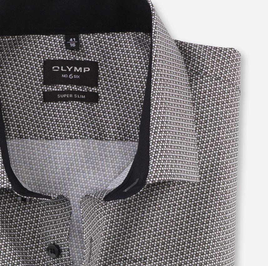 oblečení OLYMP Ne. six super slim, business triko, moderní kent, olivové PN4446108