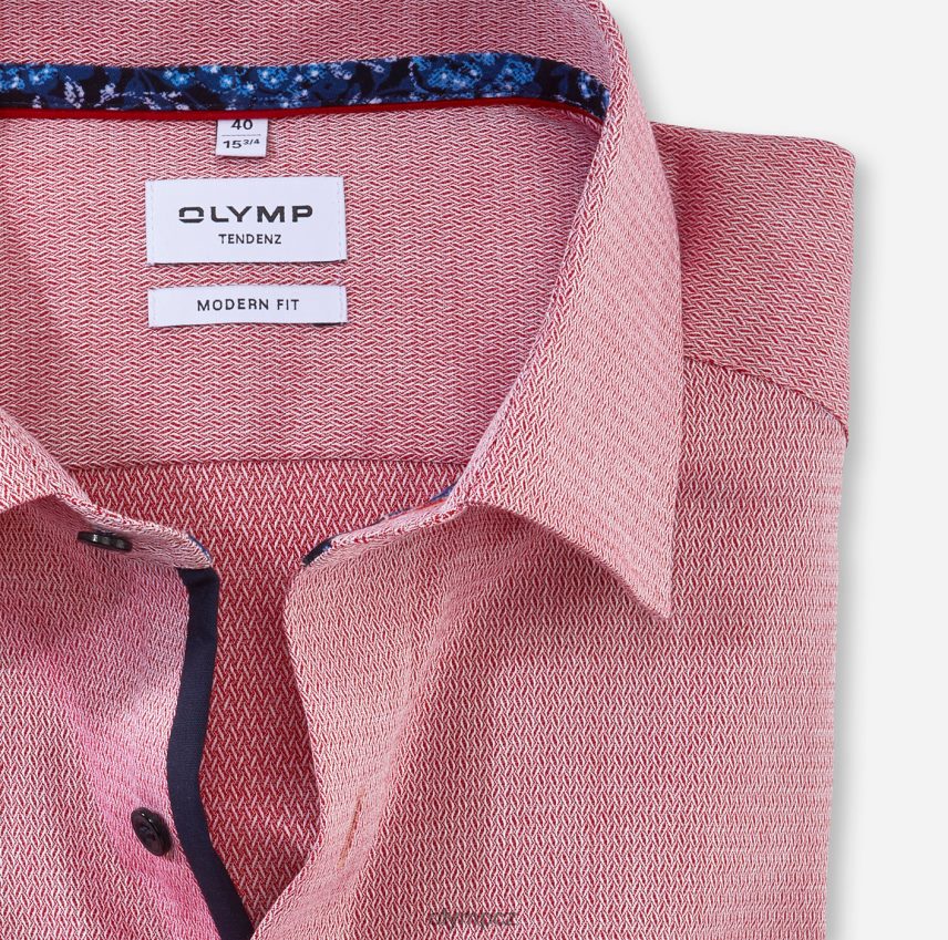 oblečení OLYMP tendenz moderní střih, obchodní košile, nový kent, červená PN44461734