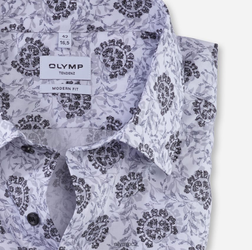oblečení OLYMP tenenz moderní střih, obchodní košile, nový kent, stříbrná šedá PN44461728