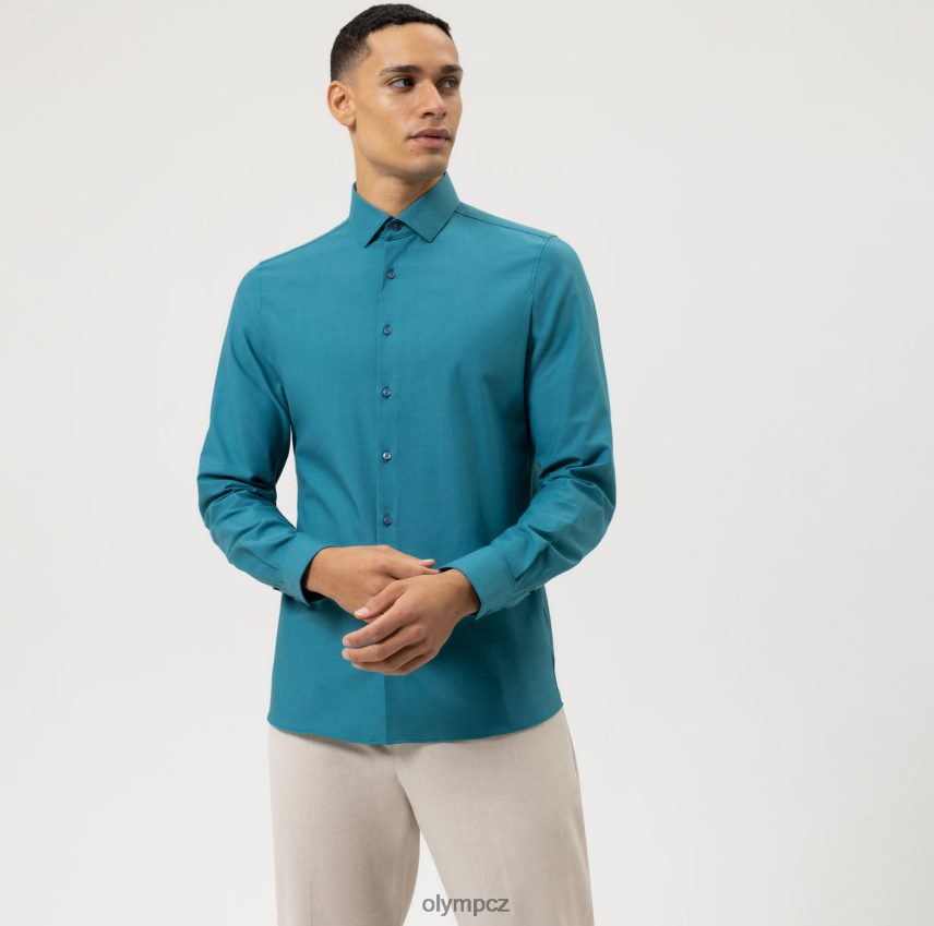 oblečení OLYMP 5. úroveň 24/sedm body fit, business triko, dlouhý rukáv extra dlouhý, moderní kent, smaragd PN4446891