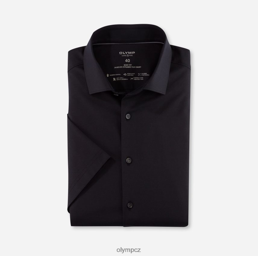 oblečení OLYMP 5. úroveň 24/sedm body fit, obchodní košile, moderní kent, černá PN4446468