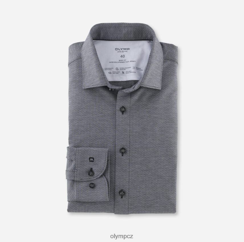 oblečení OLYMP 5. úroveň 24/sedm body fit, obchodní košile, moderní kent, černá PN4446725