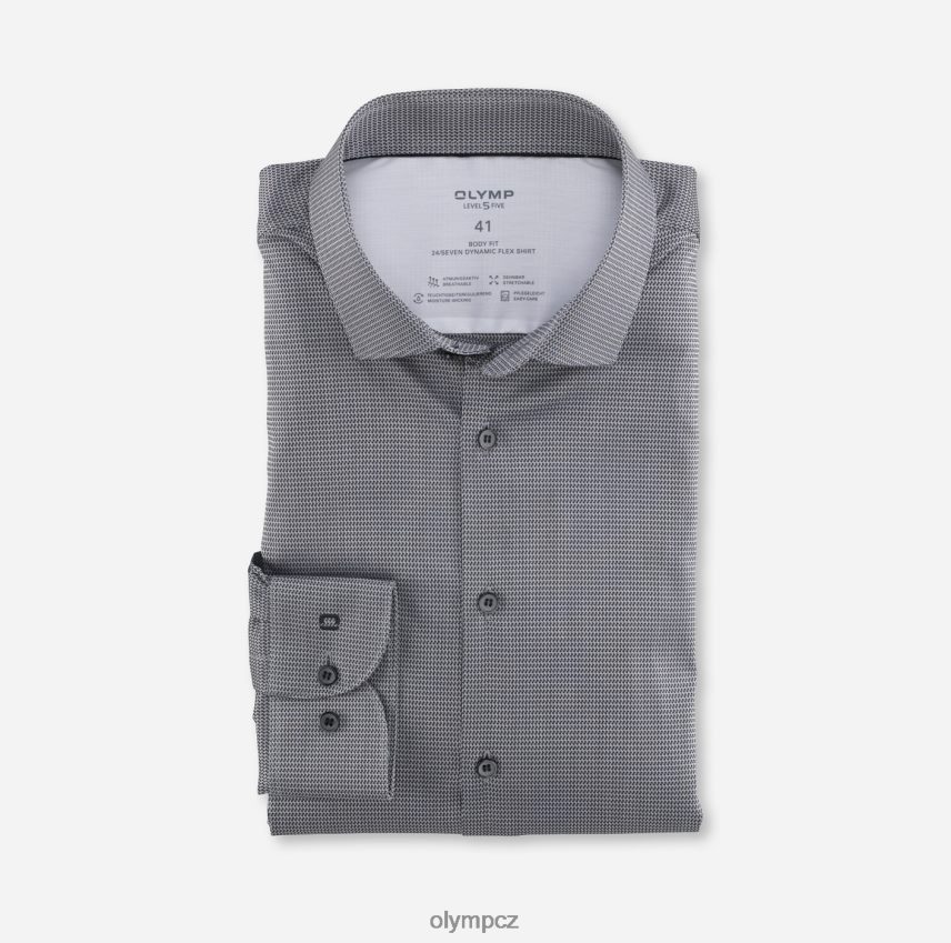 oblečení OLYMP 5. úroveň 24/sedm body fit, obchodní košile, moderní kent, černá PN4446807